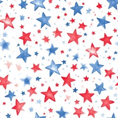 Patriotic Starry Pattern: A vibrant and patriotic design featuring a scattering of red and blue stars, symbolizing unity, freedom, and national pride. Perfect for patriotic projects and celebrations.