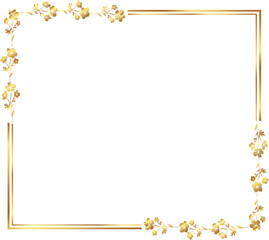 frame with leaves gold border Golden Border Warm Color Frame