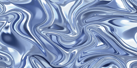 Obraz premium Abstract blue waves pattern with a flowing liquid surface texture for a modern art wallpaper design