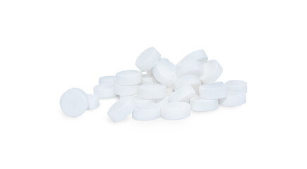 isolate handful of white small pills