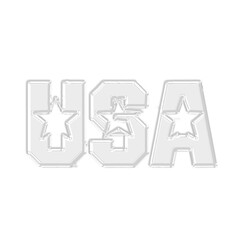 Glossy 3D transparent USA map text for patriotic American themes and national holiday designs