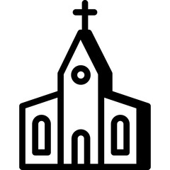 Christian Church, Christmas, Holly Place, Vector Icon