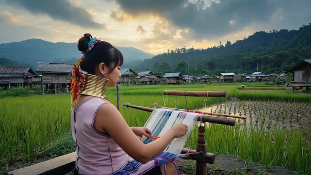 Woman from the Padaung tribe of Thailand.