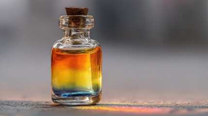 Colorful liquid glass bottle