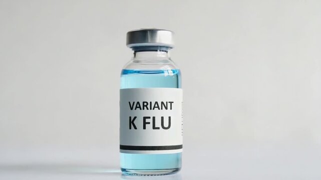 Vial of variant k influenza vaccine.