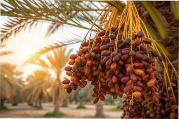 Close-up macro photograph of ripe dates