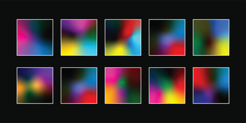 Colorful abstract banners with glossy web buttons and icons