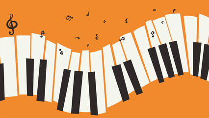 Curved Piano Keyboard