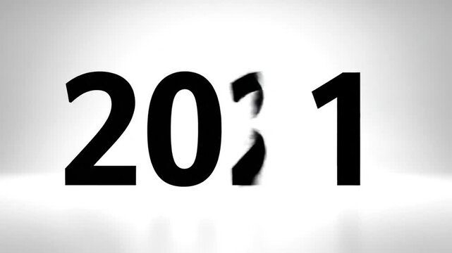 Digital Counter Displaying Numbers and Years on a White Background