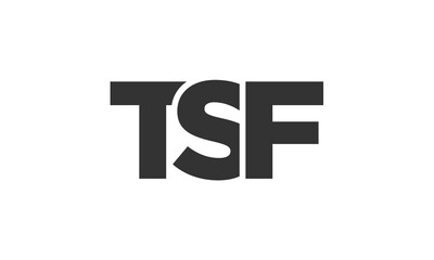 TSF logo design template with strong and modern bold text. Initial based vector logotype featuring simple and minimal typography. Trendy company identity.