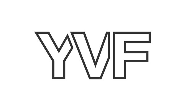 YVF logo design template with strong and modern bold text. Initial based vector logotype featuring simple and minimal typography. Trendy company identity.