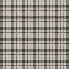Classic black and white plaid pattern with beige background