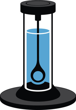 Solid black flat cold atom gravimeter drop tower, single shape, transparent background