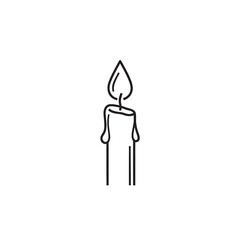 Obraz premium Minimalist candle illustration with outline on transparent background