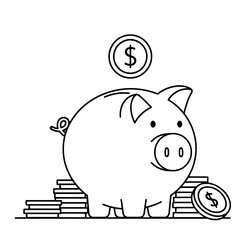 Finance and Money Line Art Vector Icons
