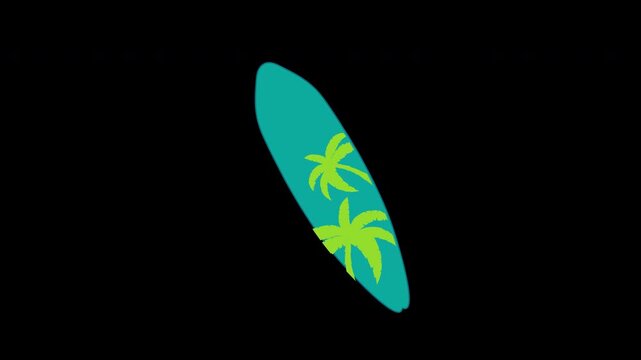 surfboard icon concept loop animation with alpha channel