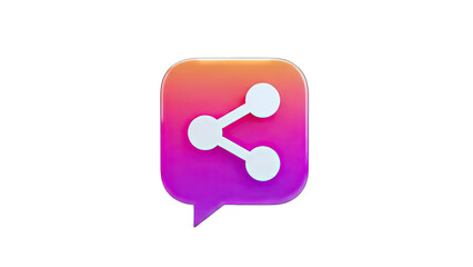 Share Icon in a Speech Bubble on White Background