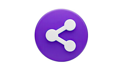 Share Icon on Purple Circle - Social Media Concept
