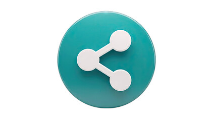 Share Icon on Teal Circle - Social Media Concept