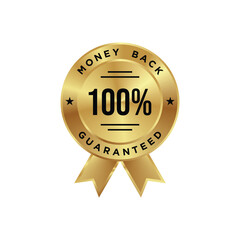 money back guaranteed gold badge label