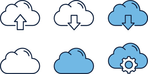 Cloud Computing and Data Transfer Icons