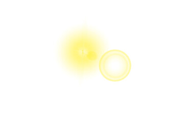 Soft Yellow Radial Lens Flare Design Element, A gentle yellow light glow with a soft radial gradient, perfect for adding subtle luminescence or sun-like warmth to digital compositions