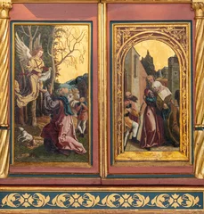 Wandcirkels plexiglas Jezus Christus SALZBURG, AUSTIRA - SEPTEMBER 7, 2025: The detail of Tabernacle in the church of Benedictine Abbey Nonnberg - Stift Nunberg - altar probably by Veit Stoss (1445–1533)  © Renáta Sedmáková