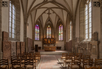 SALZBURG, AUSTIRA - SEPTEMBER 8 2025: The gothei chapel Margarethenkapelle in the St. Peter Abtei cemetery