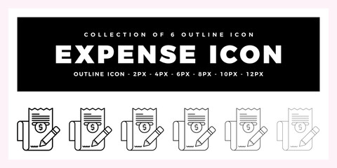 Pack of 6 Outline Vector Expense icon