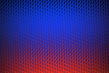 A complex lattice of diagonal lines, transitioning from a deep blue at the top to a vibrant orange at the bottom, creating a visually striking texture © Ram