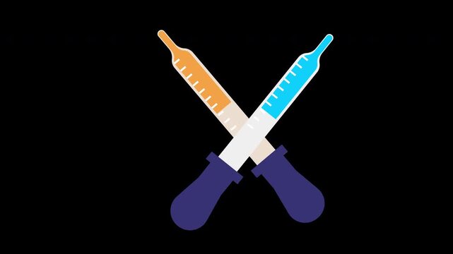 pipette dropper icon concept loop animation video with alpha channel