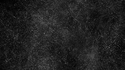 Black grunge texture overlay with high density fine white scratches
