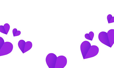 A purple heart, isolated on a transparent background. Valentine's Day paper cutout decoration.