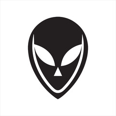 alien head icon logo silhouette icon vector illustration