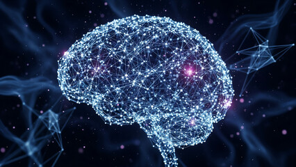 3d rendered illustration of a brain and microscope merging with blue jellyfish and plasma energy in a deep space galaxy sphere3d rendered illustration of a brain and microscope merging with blue jelly