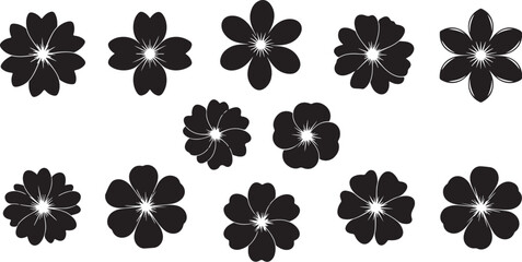 Black and white floral silhouette pattern design