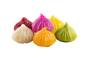 Colorful modaks isolated on transparent background for ganesh chaturthi