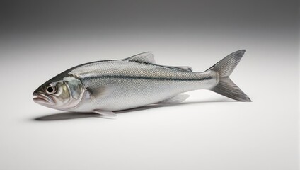 Obraz premium Freshly Caught Shad Fish Displayed on White Background.