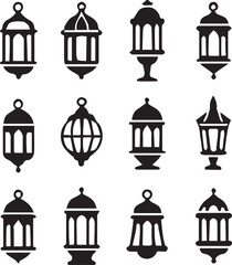 Set Of Decorative Lantern Icons In Various Styles For Holiday, Festival, And Home Decor