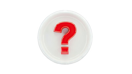 Red Question Mark on White Circle - Inquiry Concept