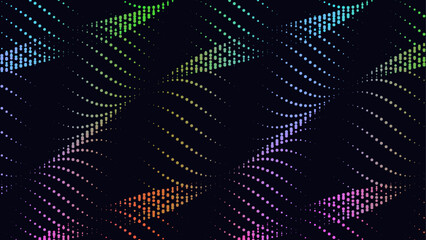 Flowing Ribbon Dot Wave Abstract Background with Vibrant Gradients for Modern Designs