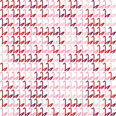 Hand drawn minimalist scribble seamless pattern in pink and red. Trendy abstract line art background for romantic stationery and digital paper.