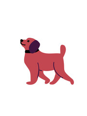 cheerful canine taking a stroll vector