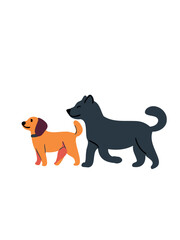side profile of walking dog illustration