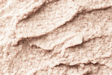 Texture of porridge close-up. Baby food, coarse porridge. Background texture of food for children.
