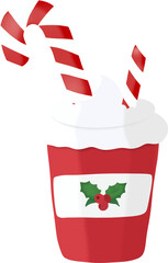 Festive Christmas Hot Chocolate with Whipped Cream and Candy Canes.