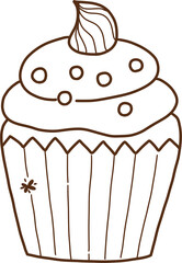 Simple Cupcake Icon for Bakery Menu and Celebration Decor.