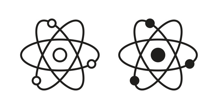 Physics icon flat simple icon. Liner version - stock vector.