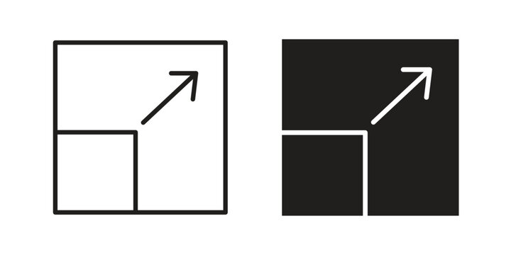 Resize icon flat simple icon. Liner version - stock vector.