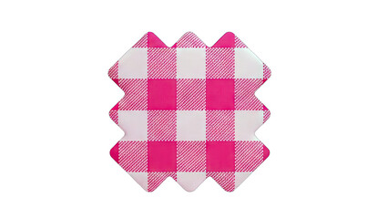 Pink Gingham Patterned Decoration Isolated on White